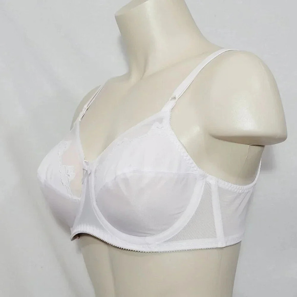 38B Bali 180 0180 Flower Underwire Bra White NEW WITH TAGS - Picture 2 of 5